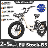 SUNNIGOO B5 fat tyre electric bike with front basket, rear rack and 20x4.0 tyres