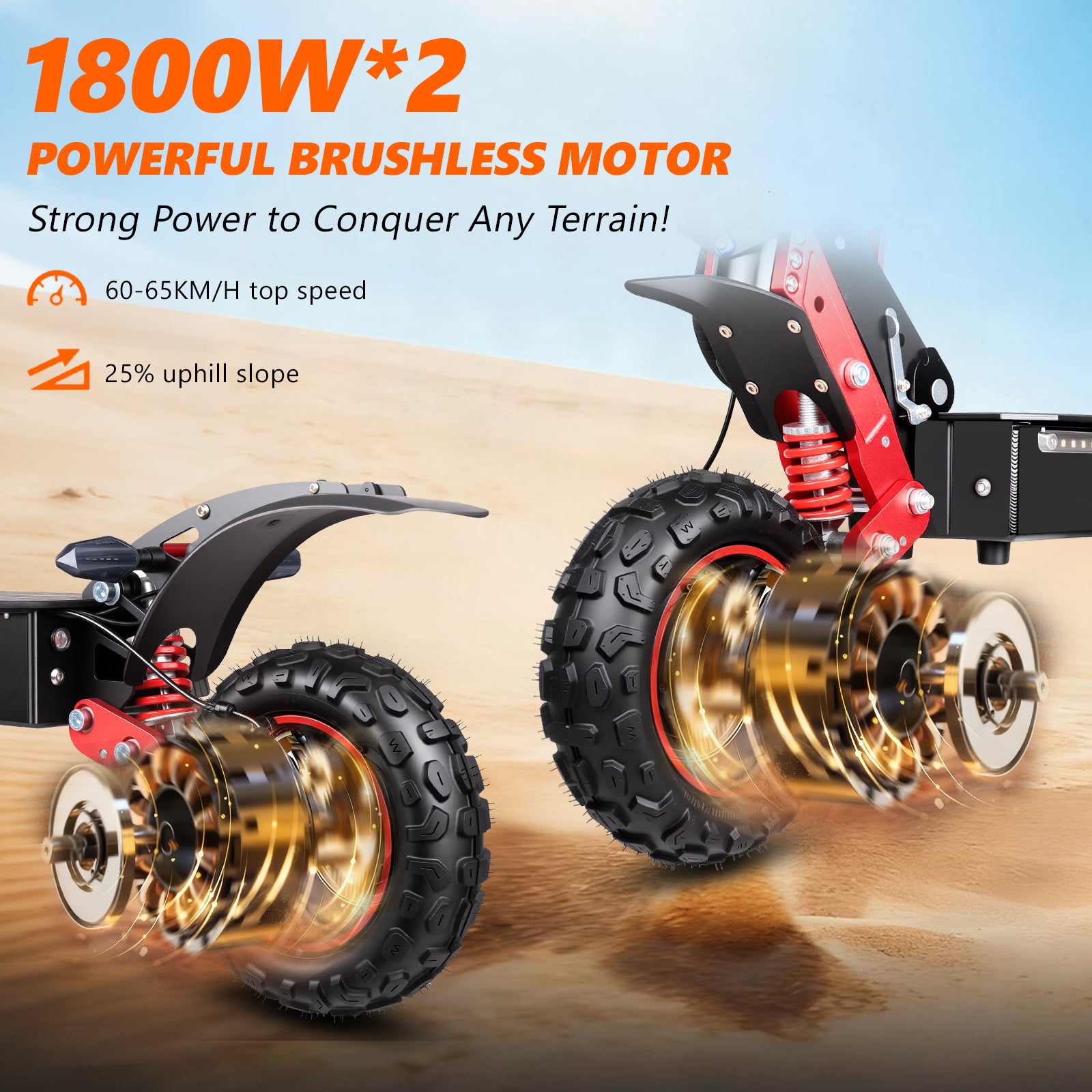 Electric scooter powerful brushless motor