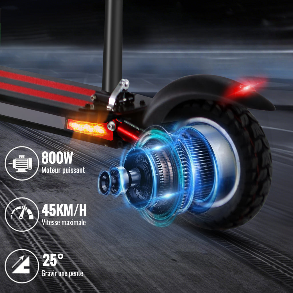 SUNNIGOO N3MAX 800W Folding Electric Scooter with Seat – Long-Range, Off-Road Tires & Dual Disc Brakes