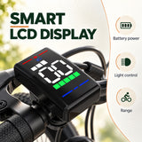 SUNNIGOO M2 colour LCD display showing speed and assist level – battery power, light control and range