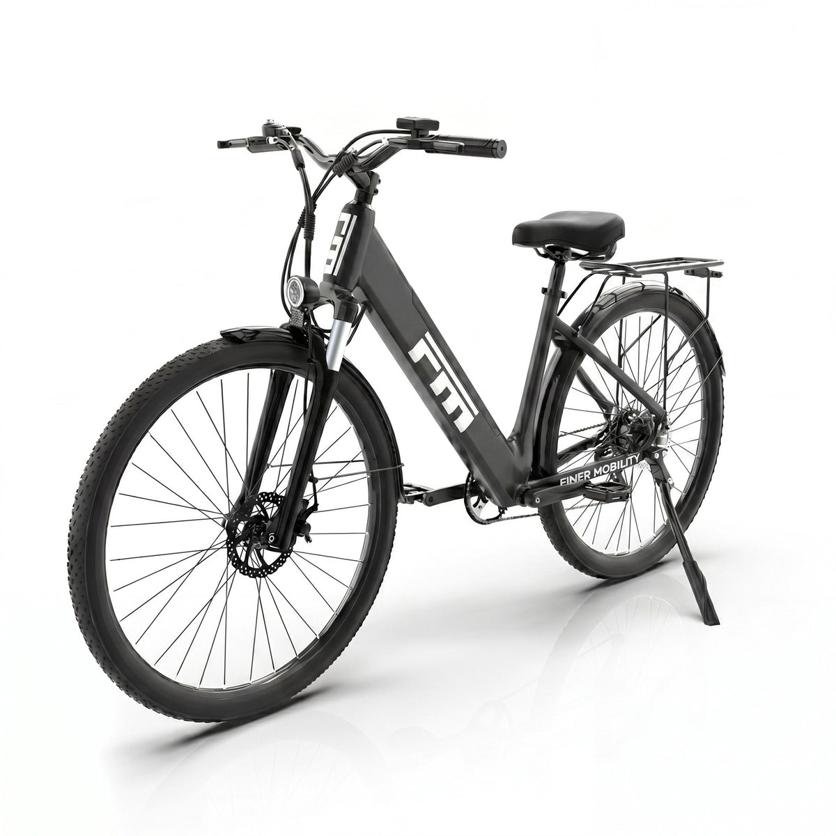SUNNIGOO M2 PLUS torque-sensor electric bike, three-quarter view in matte black
