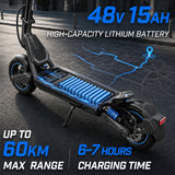 SUNNIGOO G7 ABE 48V 15Ah high capacity lithium battery with up to 60km max range and 6-7 hours charging time