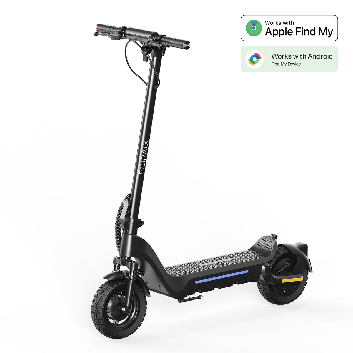SUNNIGOO J3 800W off-road electric scooter for adults, 45-degree view, Apple Find My