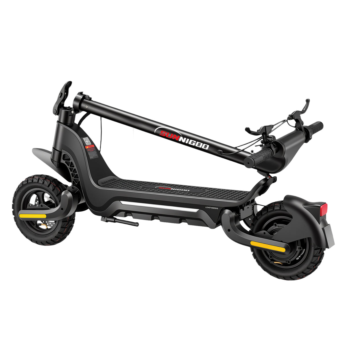 SUNNIGOO J5 600W off-road electric scooter - folded for transport and storage