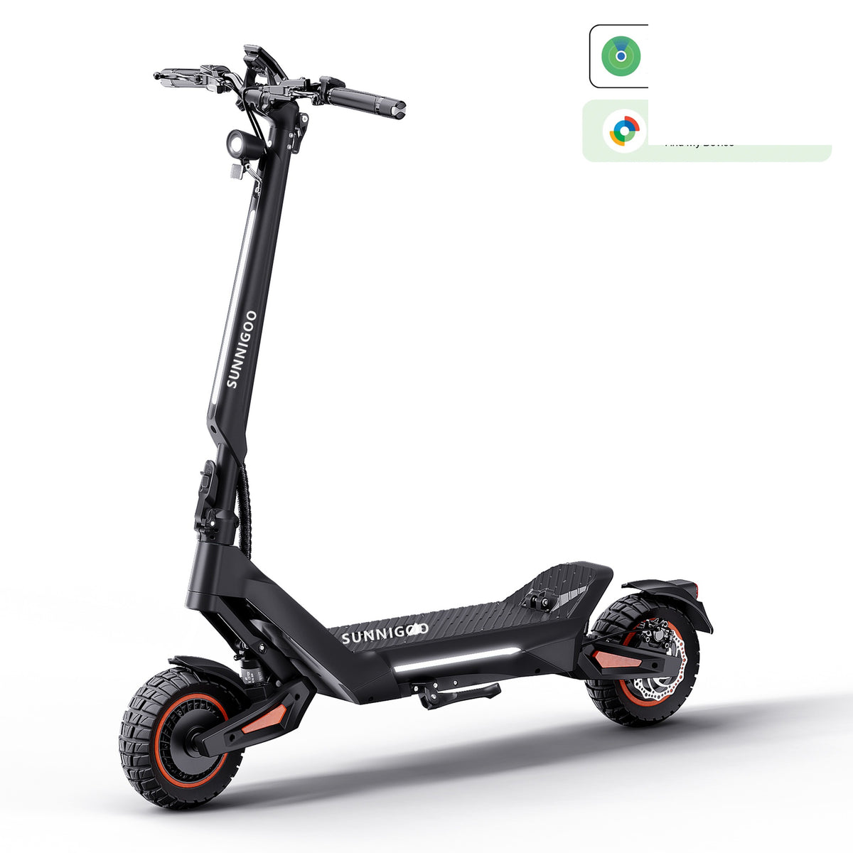 SUNNIGOO J7 dual motor electric scooter - 45 degree view