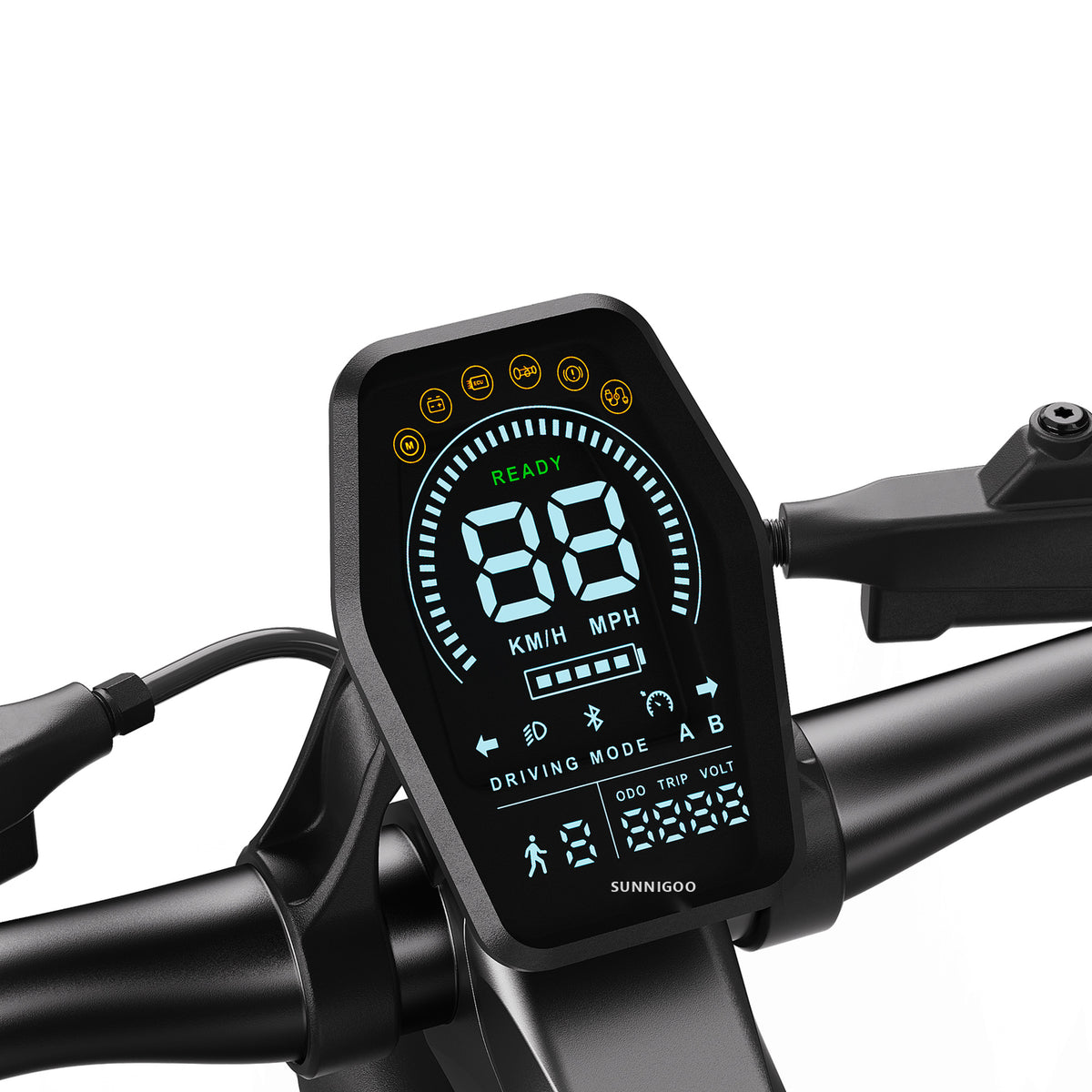 LED multifunction display with NFC keyless start on J7 Max e-scooter